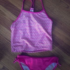 Old Navy girls two-piece pink tank ink size 8